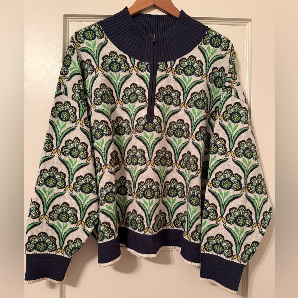 Maeve Montana Mock-Neck Half-Zip Sweater